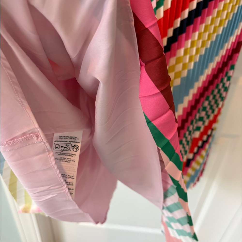 Boden dress NWT 8 V Neck pleated midi dress Multicolor Striped, gorgeous! - Picture 12 of 14